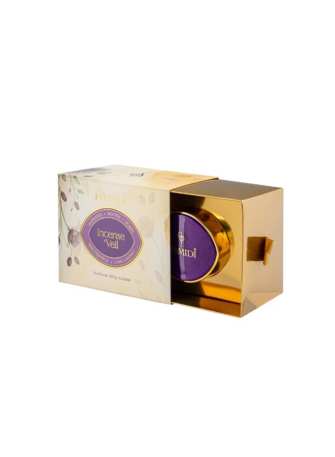 Hamidi Incense Veil Silky Cream Solid Perfume 15g, 0% Alcohol, Hydrating Gel Fragrance with Incense, Rose, Jasmine, Pear, Vanilla & Patchouli, Lightweight Mousse Texture - Image 2