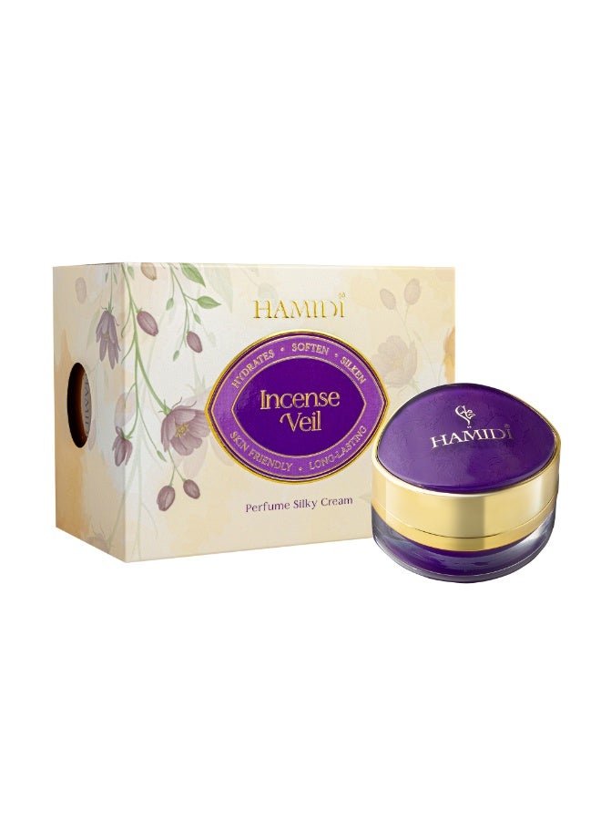 Hamidi Incense Veil Silky Cream Solid Perfume 15g, 0% Alcohol, Hydrating Gel Fragrance with Incense, Rose, Jasmine, Pear, Vanilla & Patchouli, Lightweight Mousse Texture - Image 4
