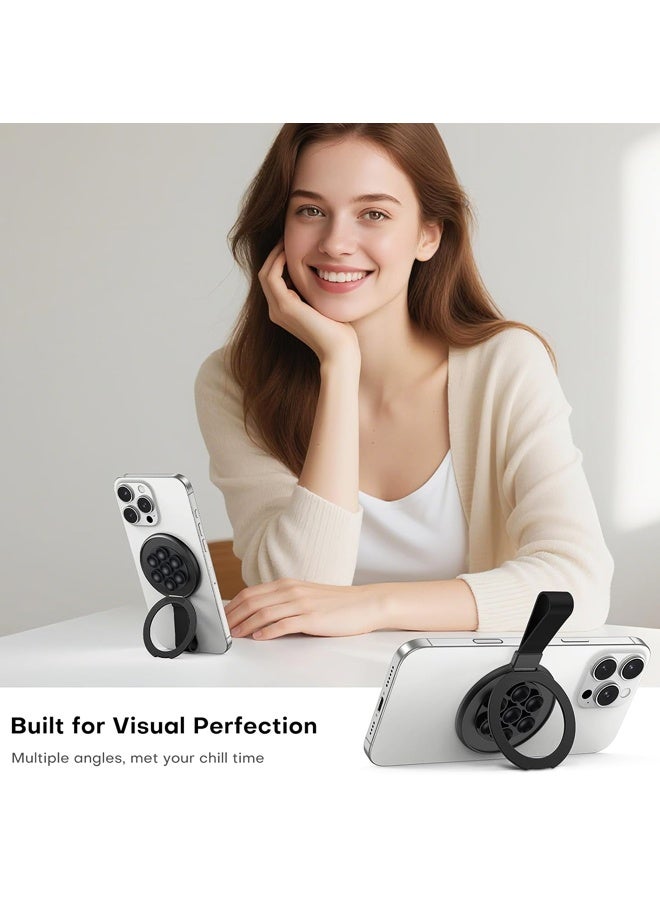 Magsafe Suction Phone Grip - Universal Magnetic Suction Grip, 360° Rotating Hands-Free Holder, Silicone Suction Grip for iPhone 16 Pro Max/15/Android/S25 - Image 4