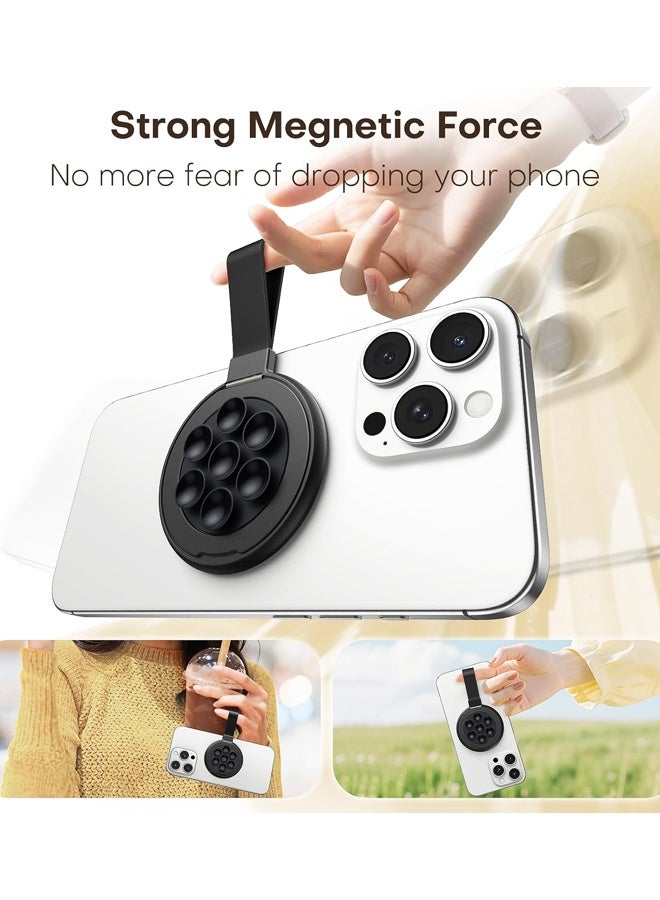 Magsafe Suction Phone Grip - Universal Magnetic Suction Grip, 360° Rotating Hands-Free Holder, Silicone Suction Grip for iPhone 16 Pro Max/15/Android/S25 - Image 2