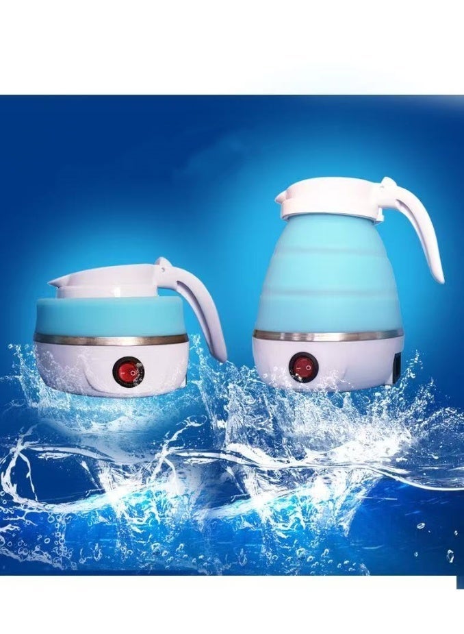 حصريا غلاية كهربائية للسفر قابلة للطي، غلاية ماء محمولة قابلة للطي من السيليكون وإبريق شاي للتخييم، غلاية كهربائية صغيرة خفيفة الوزن مع سلك طاقة قابل للفصل لسهولة التخزين والغليان السريع - Image 2