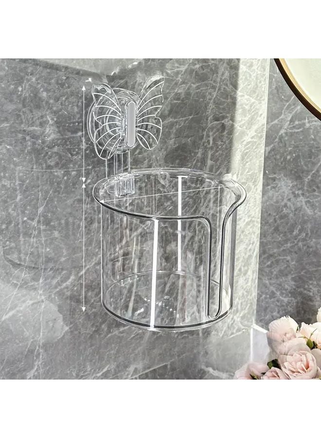Butterfly Design Transparent Bow No Drill Wall Mounted Toilet Paper Holder - Image 2