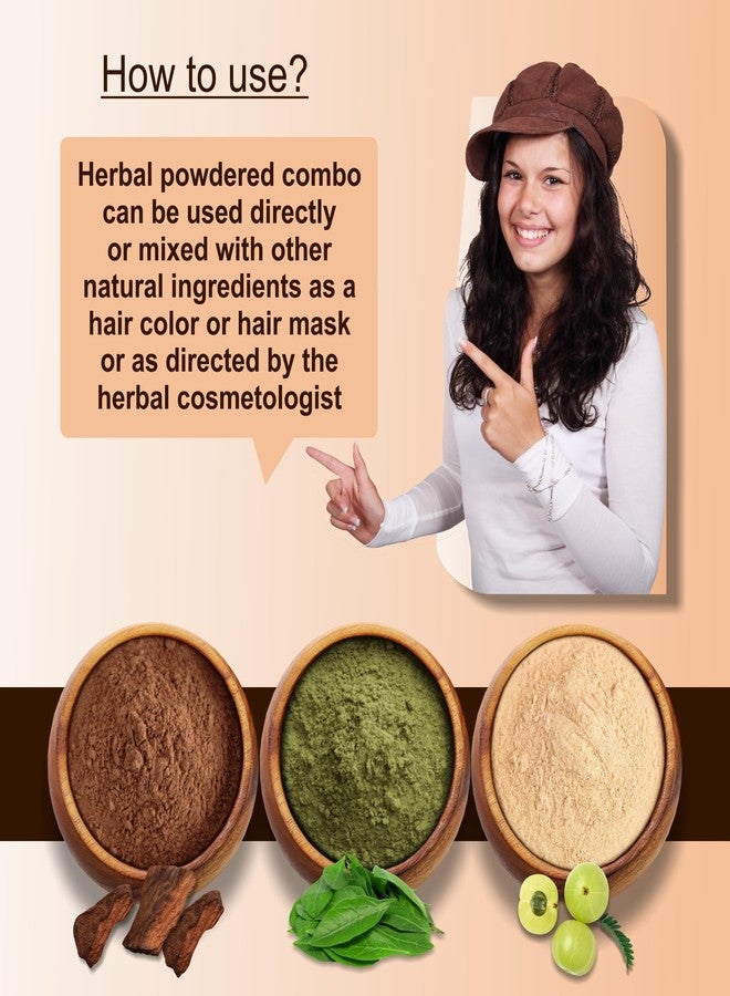 IYUSH Herbal Ayurveda Amla Powder with Katha Powder and Henna Powder for Hair Colour - 750gm | Natural Hair Colour | Hair Mask for Dry and Frizzy Hair | Hair Volume Powder | Hair Powder | 250gm each - Image 4