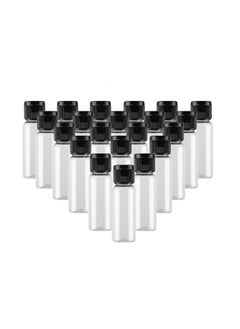 SYBL 30Pack 0.7 oz Plastic Empty Travel Bottle with Flip Cap Sample Cosmetic Containers Jar for Lotions Shampoos and Massage Oils(Clear) 