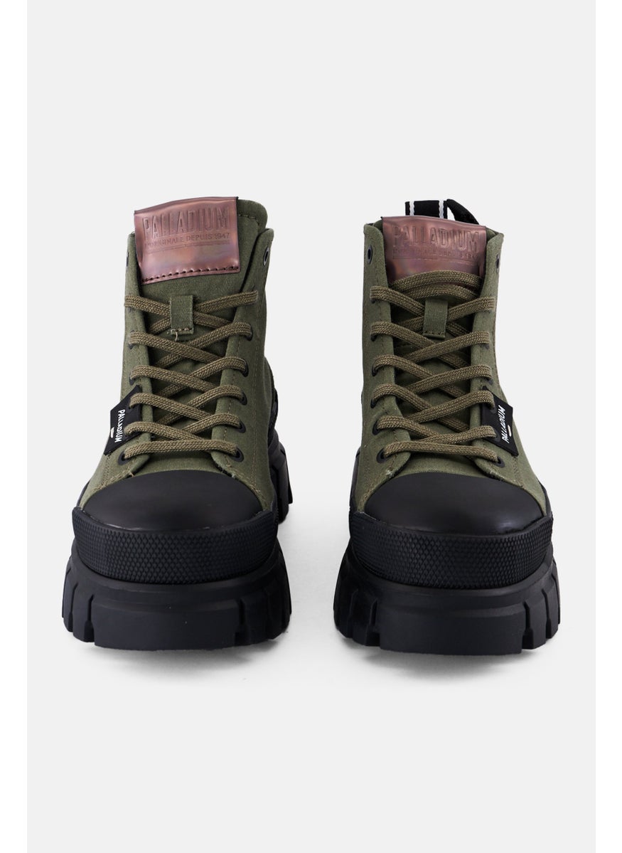 PALLADIUM Women Revolt Hi Tx Lace Up Ankle Boots, Olive  - Image 2