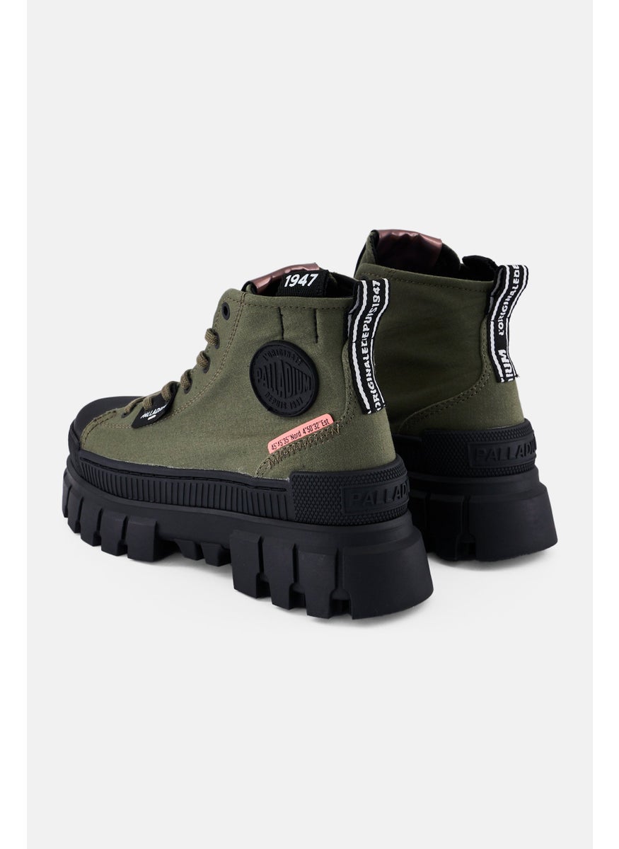 PALLADIUM Women Revolt Hi Tx Lace Up Ankle Boots, Olive  - Image 4