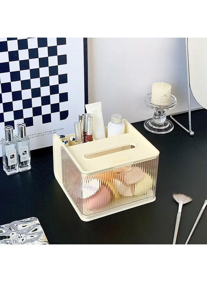 منظم علب المناديل البلاستيكي المربع متعدد الألوان، وحدة تخزين متعددة الوظائف لسطح المكتب - Image 2