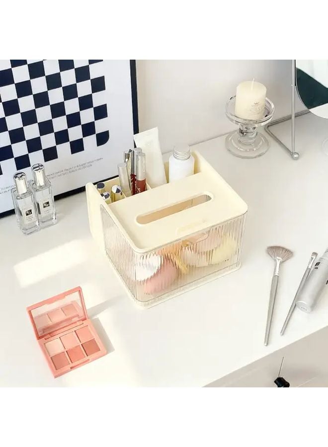 منظم علب المناديل البلاستيكي المربع متعدد الألوان، وحدة تخزين متعددة الوظائف لسطح المكتب - Image 1