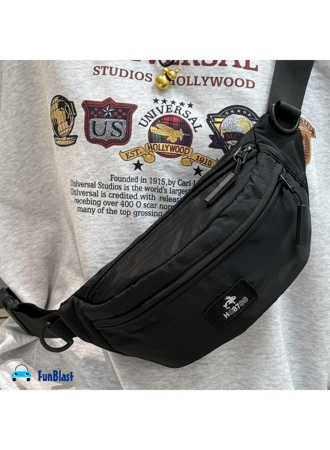 FunBlast Waist Bag for Men Women, Stylish Chest Bag for Men Fanny Pack for Men Waist Pouch with Adjustable Strap for Travel, Running, Outdoor, Sports, Cycling (Black) - Image 5