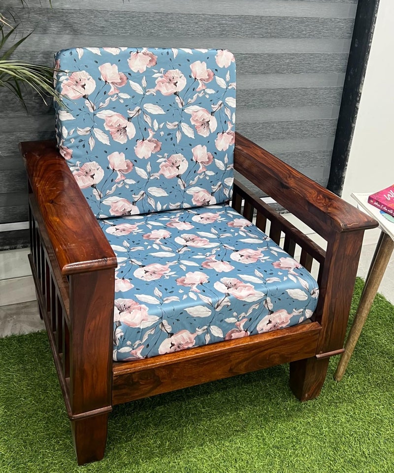 AMAZE ATTIRES Stretchable/Spandex Printed Sofa Slip Cover, Pack of 10 Sofa seat Covers can use for livingroom, Couch, Wooden Sofas & Offices (Blue Floral) - Image 1
