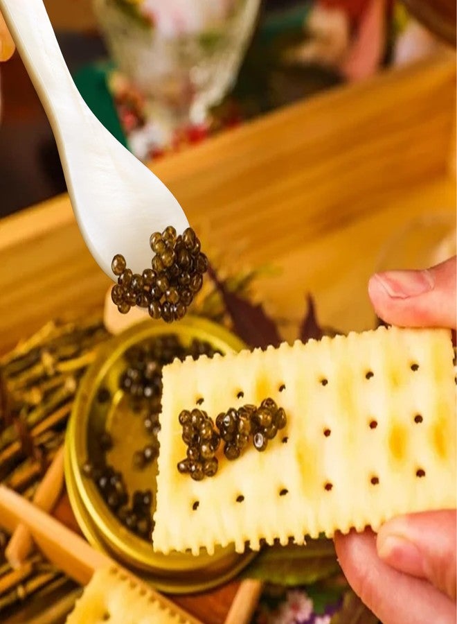 KIRIN Caviar Spoons 5 Pieces as A Set, Mother of Pearl Caviar Spoons with Hand Craft W Round Handle for Caviar, Egg, Ice Cream, Cake, Coffee and Restaurant Serving (3.5inch) - Image 4
