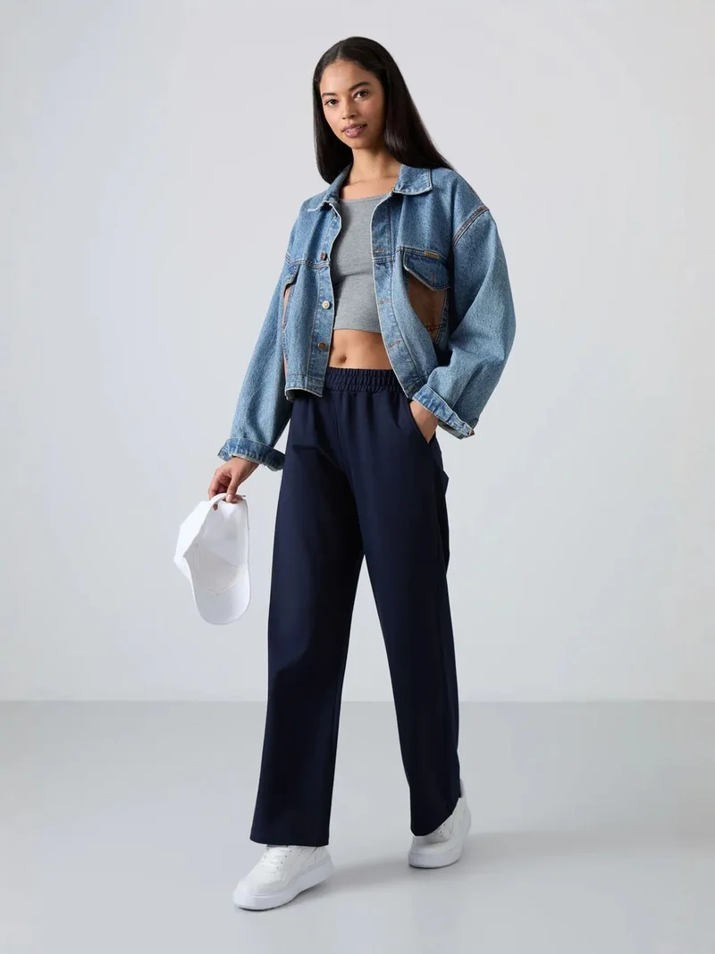 تومي لايف TOMMY Wide-Leg Pull-On Sweatpants