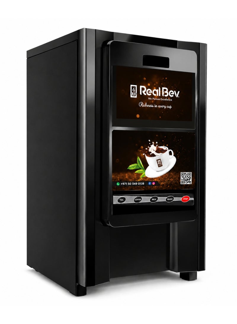 RealBev 4 Option Coffee Vending Machine | Automatic Tea & Coffee Dispenser with 4 Beverage Choices | Commercial Hot Beverage Machine for Offices, Staff Pantries, Hotels, Clinics & Showrooms | Easy Maintenance - Image 1