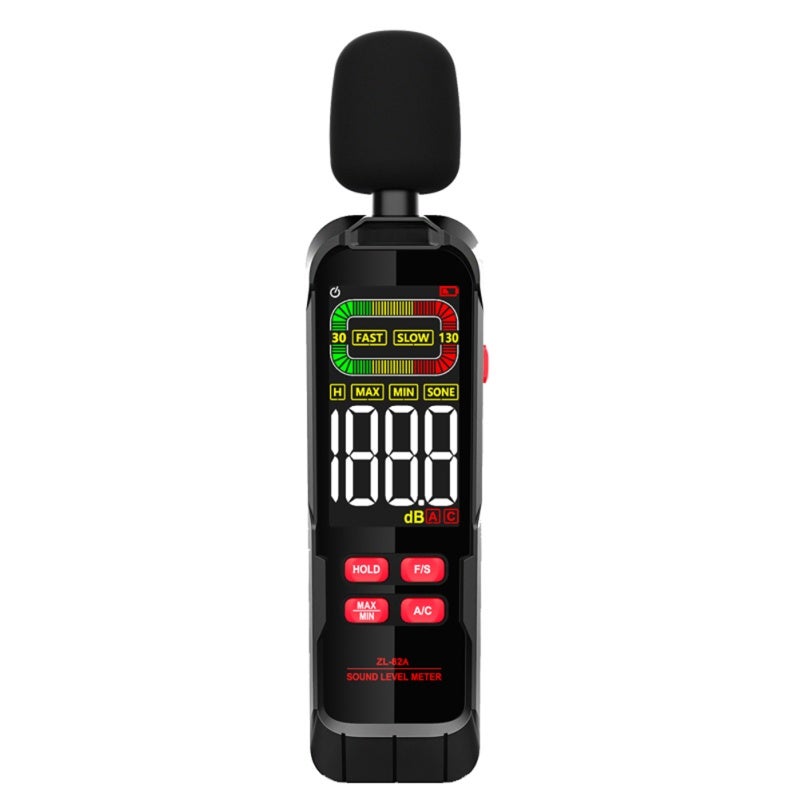 Household Noise Decibel Tester Professional 30-130dB Digital Noise Meter Handheld Fully Functional Digital Sound Level Meter LCD Backlit Display with Analogue Bar Maximum Minimum Display Data Hold - Image 1