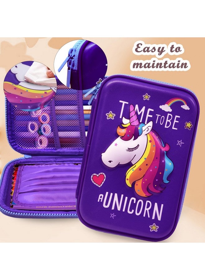 فنبلاست حقائب أقلام فن بلاست، أنيقة للبنات، حقيبة يونيكورن، للبنات، حافظة أقلام، حقائب أقلام، أطفال، صندوق أقلام، حقيبة أقلام يونيكورن، للبنات - قماش، متعدد الألوان - Image 5