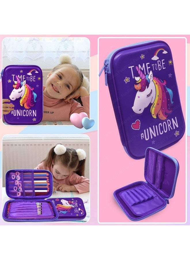 فنبلاست حقائب أقلام فن بلاست، أنيقة للبنات، حقيبة يونيكورن، للبنات، حافظة أقلام، حقائب أقلام، أطفال، صندوق أقلام، حقيبة أقلام يونيكورن، للبنات - قماش، متعدد الألوان - Image 4