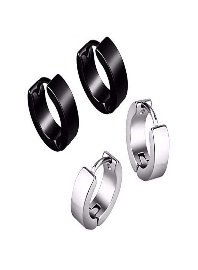 BEAUTIVIA Mens Jewellery Valentine Multi Stud Bali Hoop earrings for men/Ear rings Combo For Men/Gents/Boys/Ear mens jewellery, Stainless Steel Clip-on Earring, Earring Set, Hoop Earring, Stud Earring - Image 2