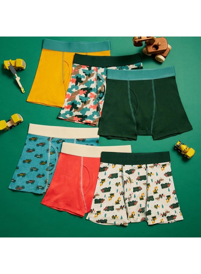 Sainteve Kids Little Boys Cotton Underwear, Soft Breathable Multi Pack Boxer Briefs, Sage Green Outdoors, M - Image 2