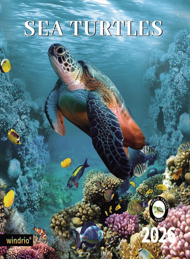 windrio 2026 Wall Calendar,Calendar 2026, November 2025 - December 2026, Wall Calendar Sea Turtles, 12" x 24" Opened,Full Page Months Thick & Sturdy Paper for Gift Perfect Calendar Organizing & Planning - Image 1