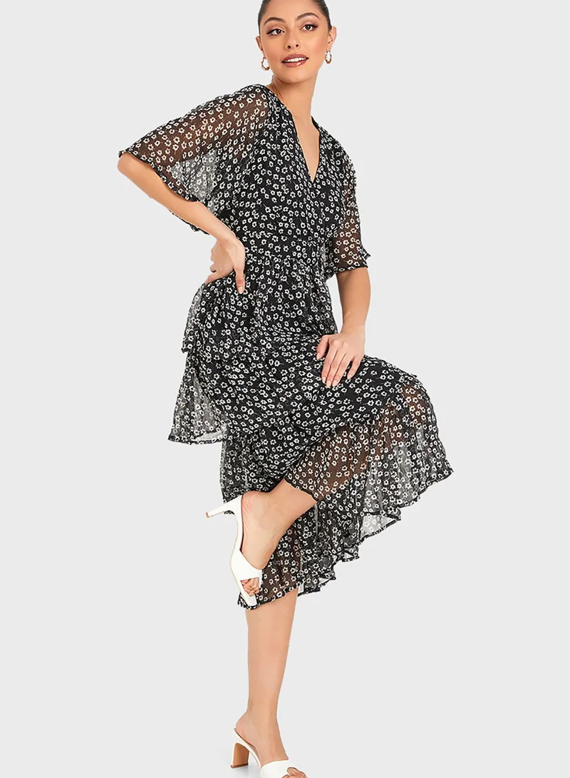 Styli Layered Printed Dress