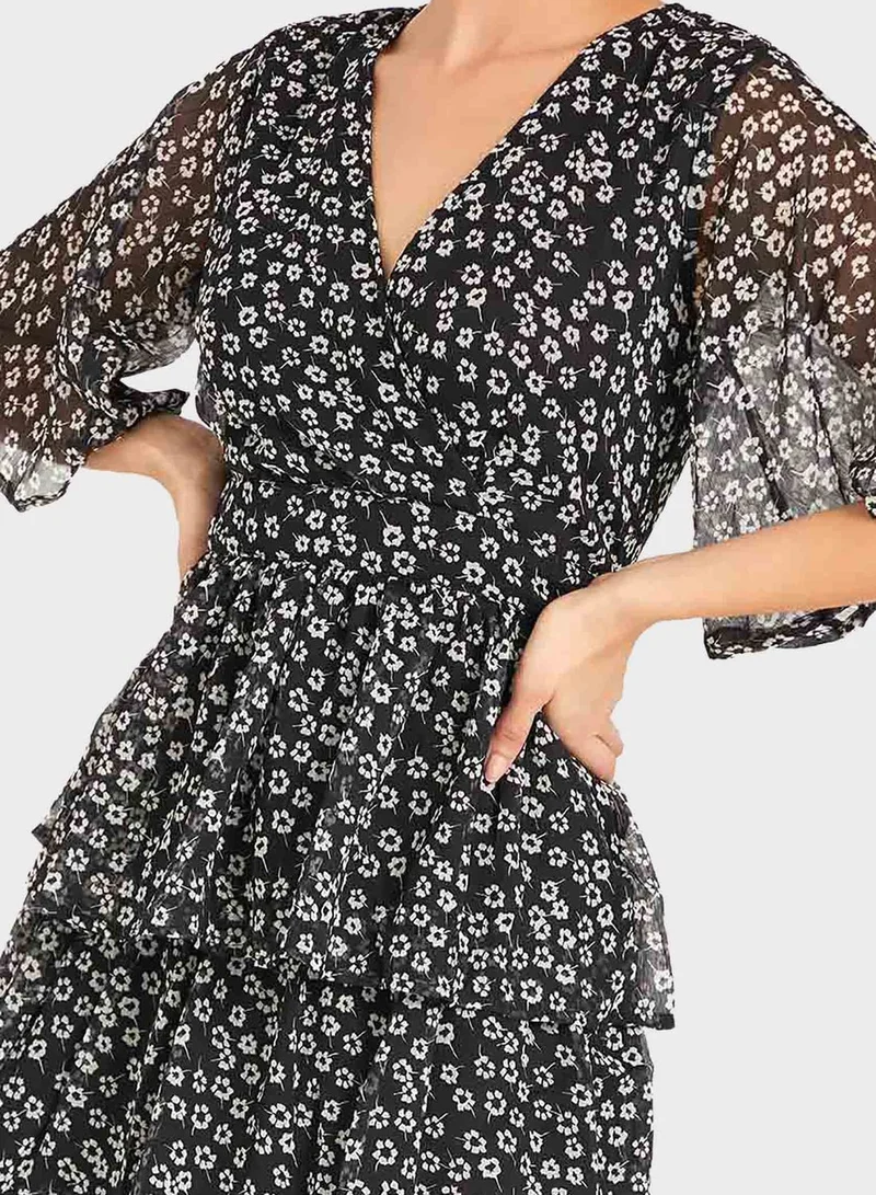 Styli Layered Printed Dress