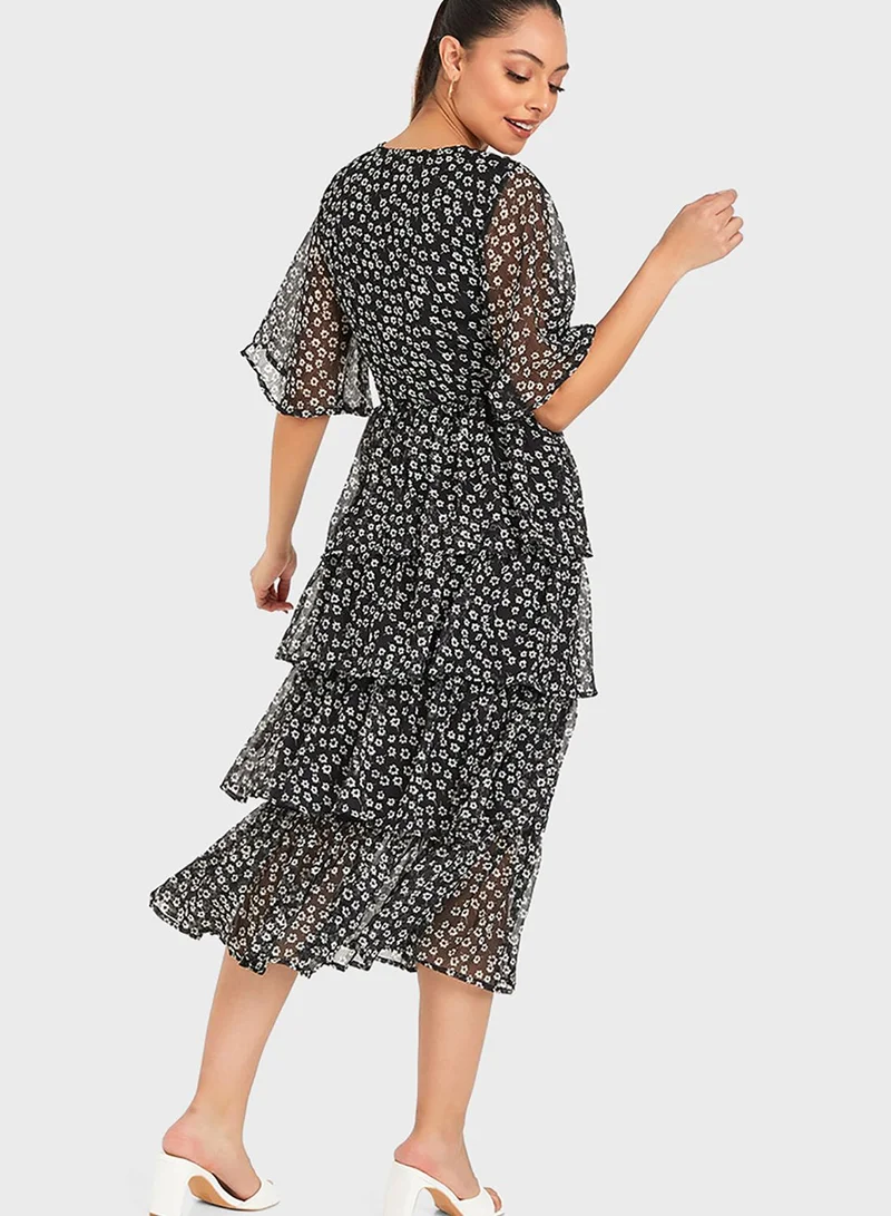 Styli Layered Printed Dress