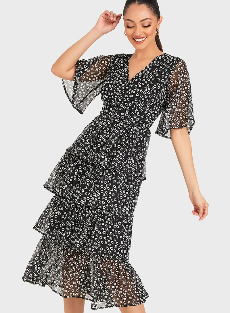 Styli Layered Printed Dress