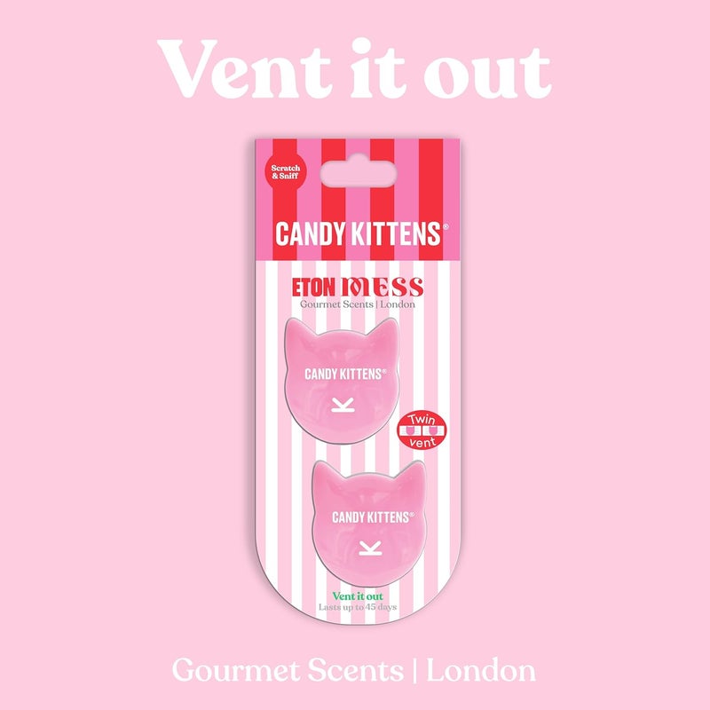 Candy Kittens Eton Mess Car Air Freshener - Twin Vent Clip, 45 Day Lasting Fragrance, Light Pink - Image 5