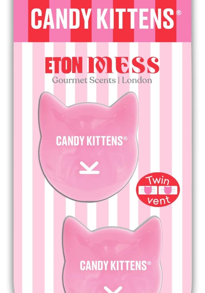 Candy Kittens Eton Mess Car Air Freshener - Twin Vent Clip, 45 Day Lasting Fragrance, Light Pink - Image 1