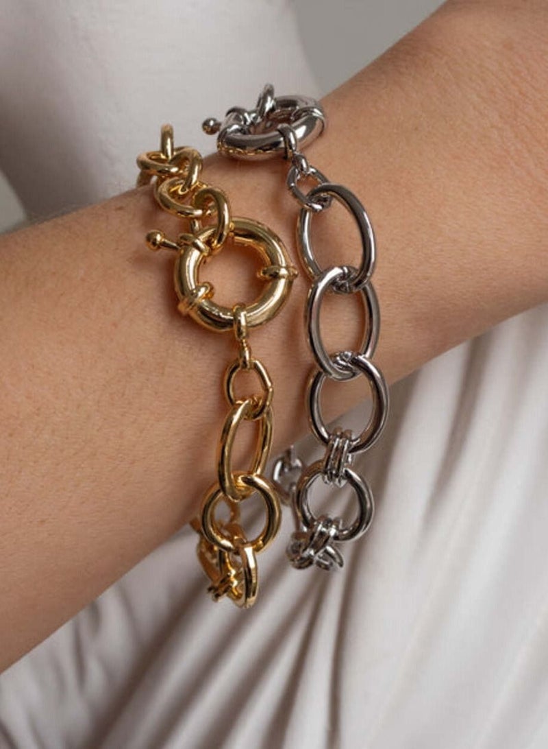 LUV AJ Cleo Link Chain Bracelet-Silver - Image 4