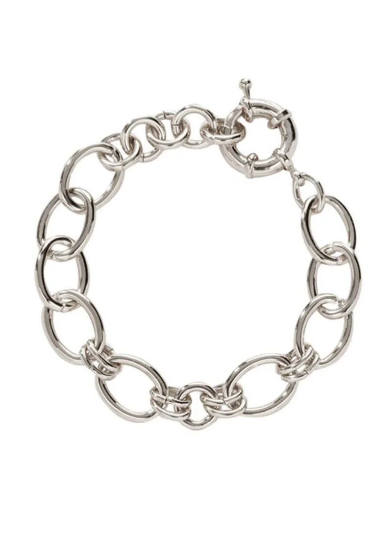 LUV AJ Cleo Link Chain Bracelet-Silver