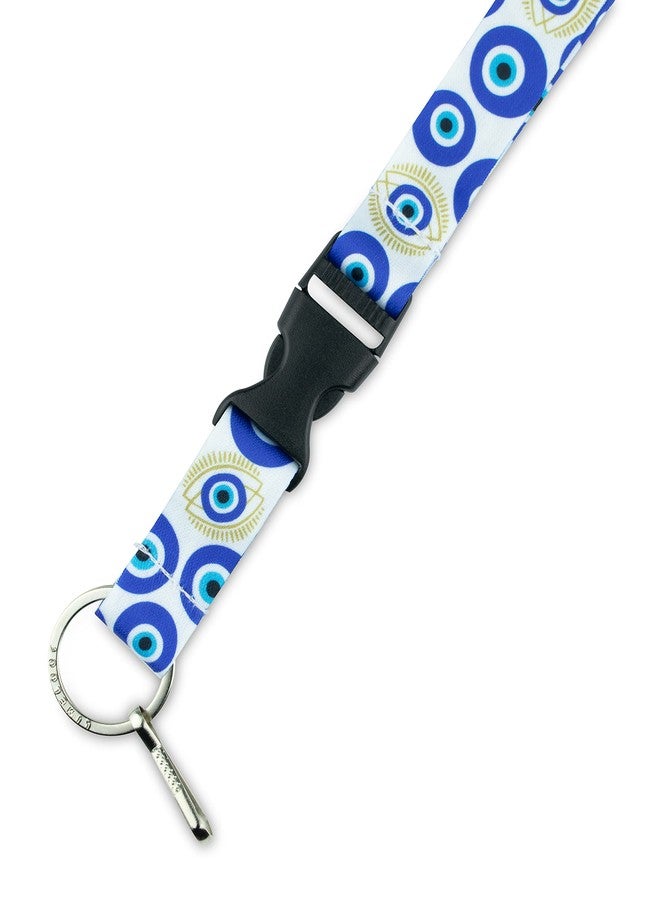 Limeloot Themed Lanyards for Keys, ID Badges, and Accessories - Includes Quick Release Buckle and Flat Ring, Evil Eye - Image 2