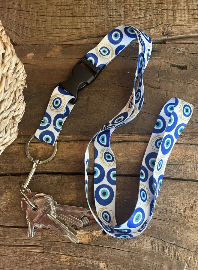 Limeloot Themed Lanyards for Keys, ID Badges, and Accessories - Includes Quick Release Buckle and Flat Ring, Evil Eye - Image 4