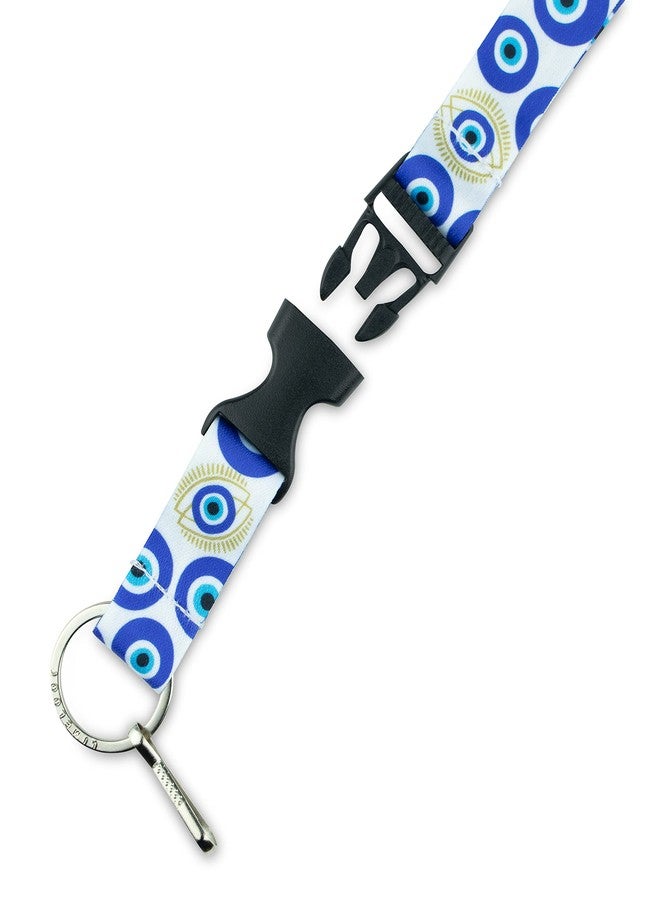 Limeloot Themed Lanyards for Keys, ID Badges, and Accessories - Includes Quick Release Buckle and Flat Ring, Evil Eye - Image 3