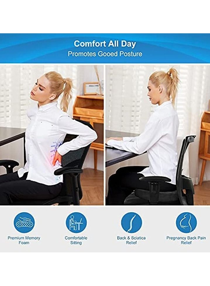 3 اكس ار وسادة المقعد على شكل دونات لكرسي السيارة والمكتب المنزلي ، وسادة من الإسفنج الميموري المحاطة على شكل دونات قطعة واحدة - Image 4