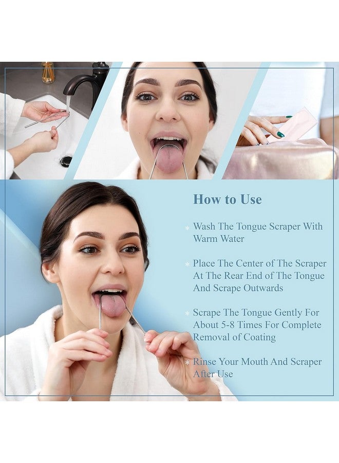 Generic Tongue Scraper for Adults (2 pack), Scraper for Bad Breath, Stainless Steel Tongue Cleaners, 100% Metal Tongue Scraper, Cleaner for Bad Breath, Stainless Steel Tongue Scraper, Scrapes Bad Breath Away 