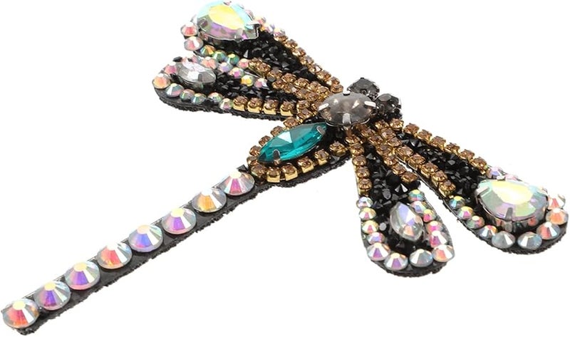 رقعة حديدية للزهرة المرصعة بحجر الراين الأسود للأحذية DIY فستان الزفاف الرسمي - Image 1