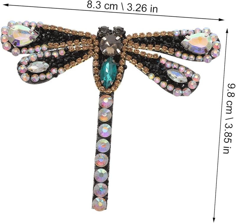 رقعة حديدية للزهرة المرصعة بحجر الراين الأسود للأحذية DIY فستان الزفاف الرسمي - Image 5