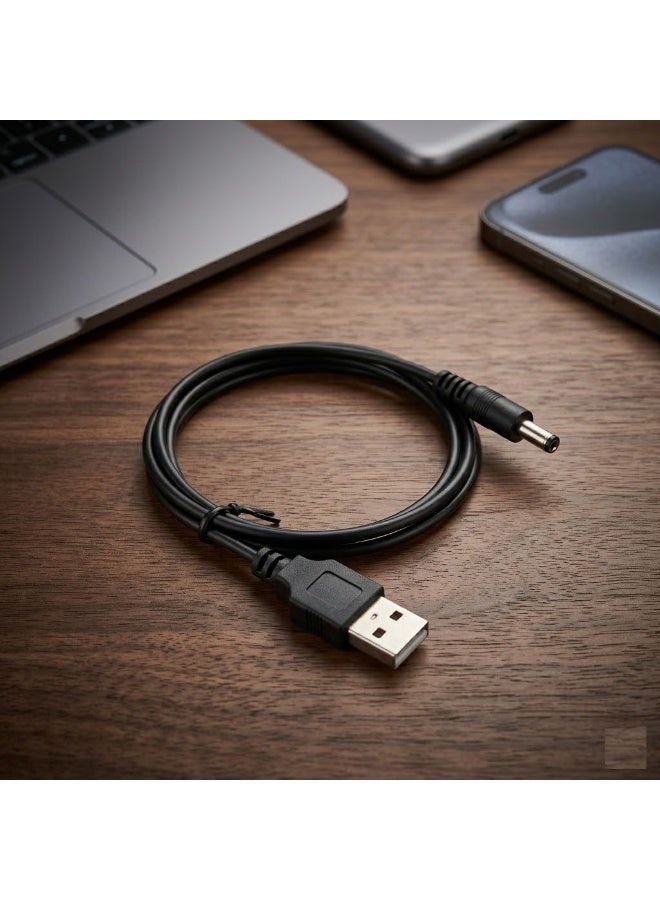 كابل طاقة بديل للشحن عبر منفذ USB بطول 50 سم، مزود بمنفذ شحن DC 2.0 مم، متوافق مع أجهزة الري الفموي، وسماعات الرأس، وسماعات الأذن، ومكبرات الصوت الخاصة بالاستحمام، وغيرها. - Image 1