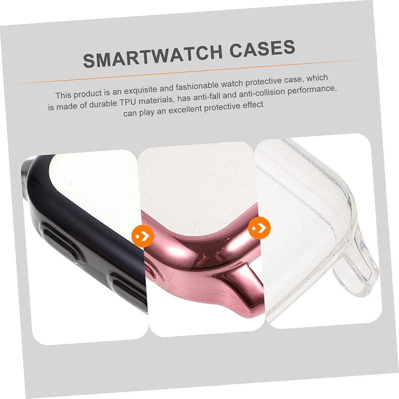 ARTIBETTER 3 Pack Soft TPU Protective Case Cover for Smartwatch Pink Black - Image 5