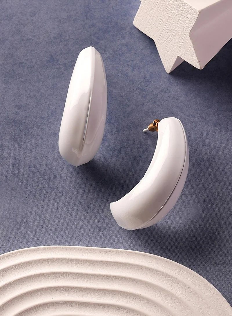 SOHI Contemporary Half Artificial Hoop Earring Jewellery