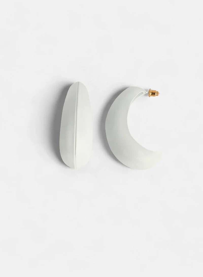 SOHI Contemporary Half Artificial Hoop Earring Jewellery