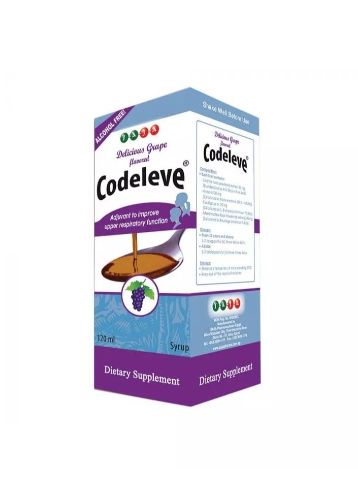SAJA Pharmaceuticals Codeleve natural herbal syrup 120ml 