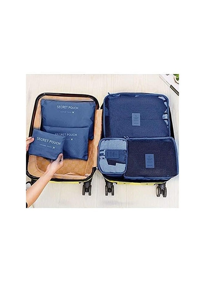 ORiTi - Travel Bag Organizer Set Luggage Bags Organizers Cute Packing Cubes Packing Cubes Set Of 6(BLUE) - Image 1
