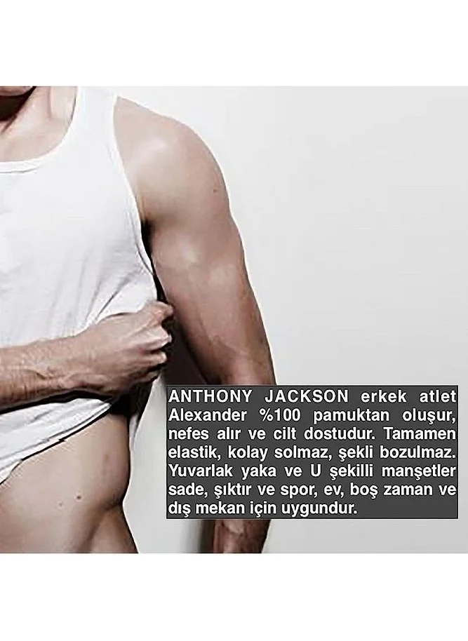 Anthony Jackson Box of 5 Premium Ribana Men's Undershirt Caesar Extra Long - Combed Fine Twill Cotton