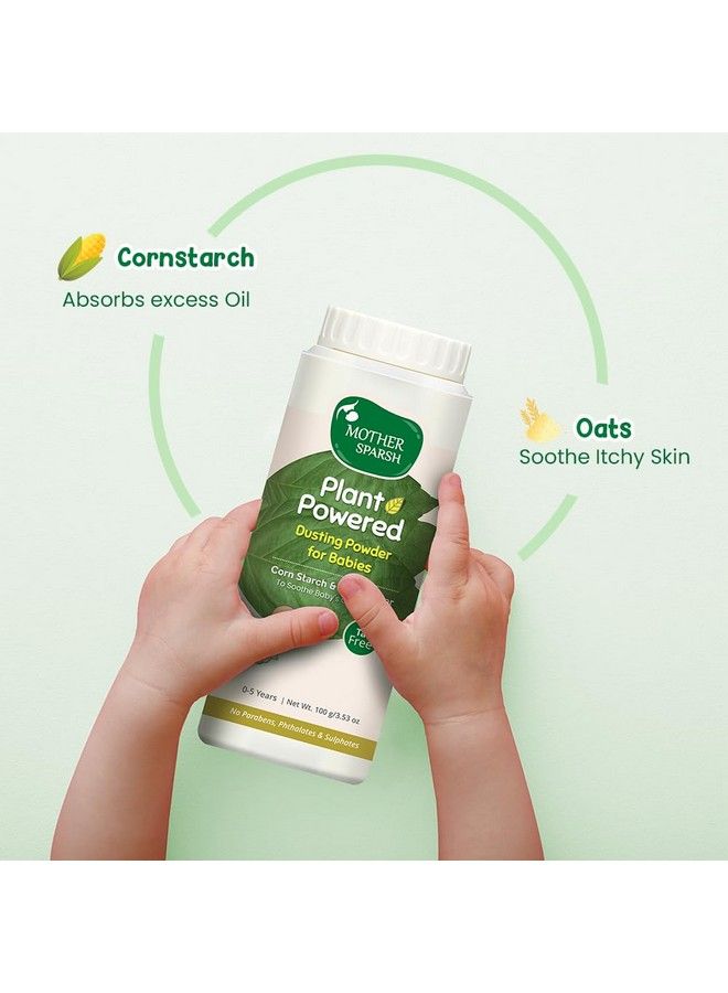 Mother Sparsh Plant Powered Talc Free Dusting Powder For Babies ; With Corn Starch & Oat Powder 100 G (Pack Of 3) - Image 5