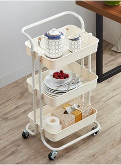 alimforyou Multi-layer storage cart made of thick material with rolling wheels for organizing kitchen, bathroom and home  - Image 1
