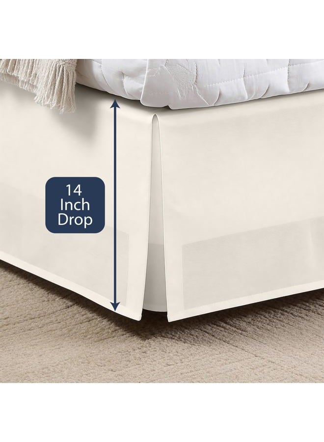 Levinsohn Lux Hotel Microfiber Tailored Style Bed Skirt with Classic 14 Inch Drop Length, King, Ivory - Image 2