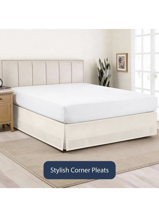 Levinsohn Lux Hotel Microfiber Tailored Style Bed Skirt with Classic 14 Inch Drop Length, King, Ivory - Image 4