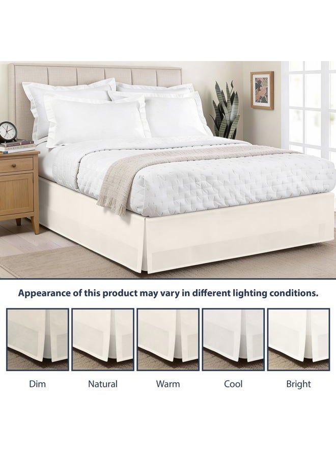 Levinsohn Lux Hotel Microfiber Tailored Style Bed Skirt with Classic 14 Inch Drop Length, King, Ivory - Image 5